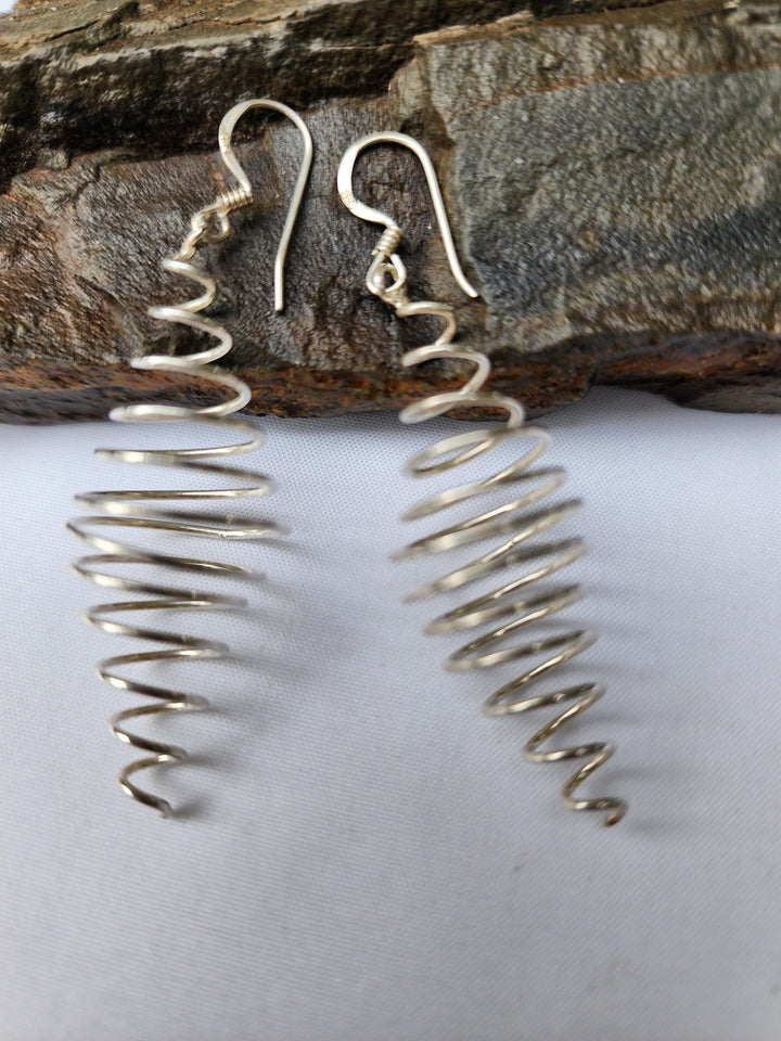 Sterling silver Cork screw earrings - LB Designs