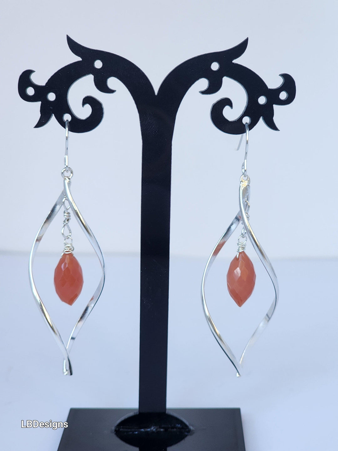 Large gemstone twist earrings - LB Designs