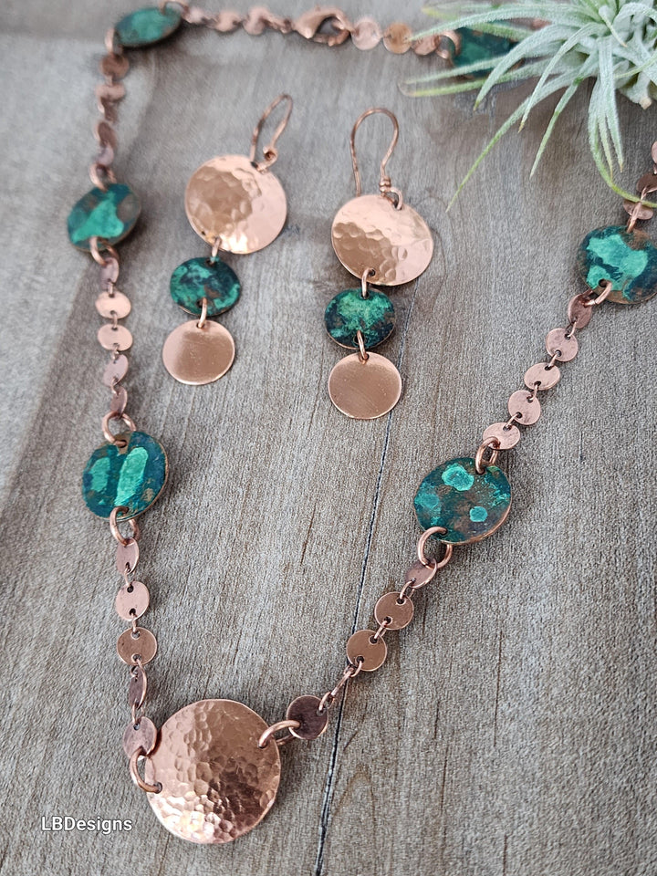 Beautiful copper patina necklace - LB Designs
