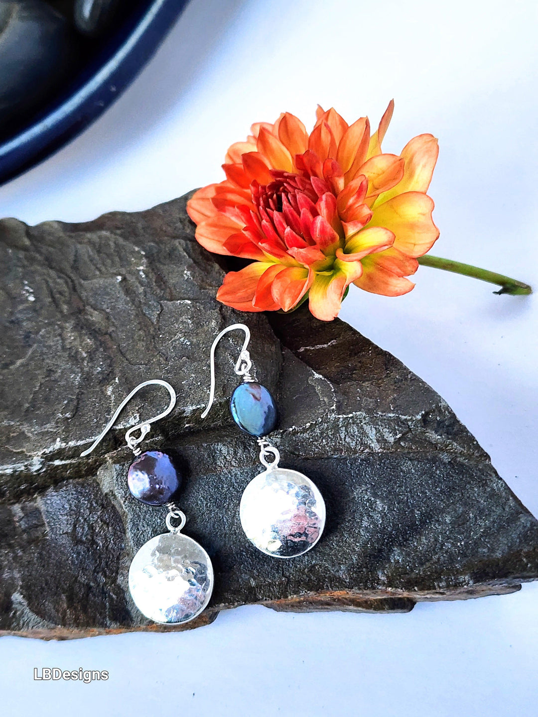 Sterling silver and pearl earrings - LB Designs