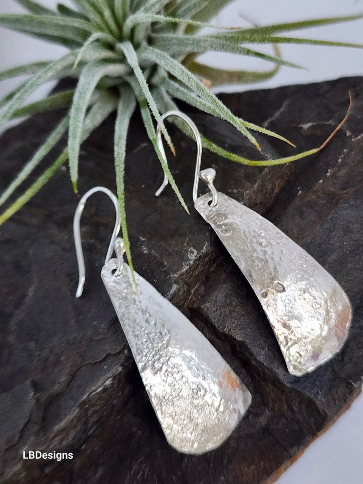 Reticulated silver earrings - LB Designs