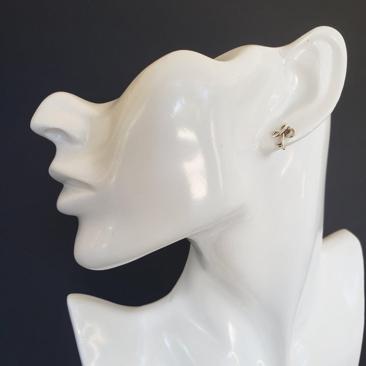 Minimalist silver key earrings - LB Designs