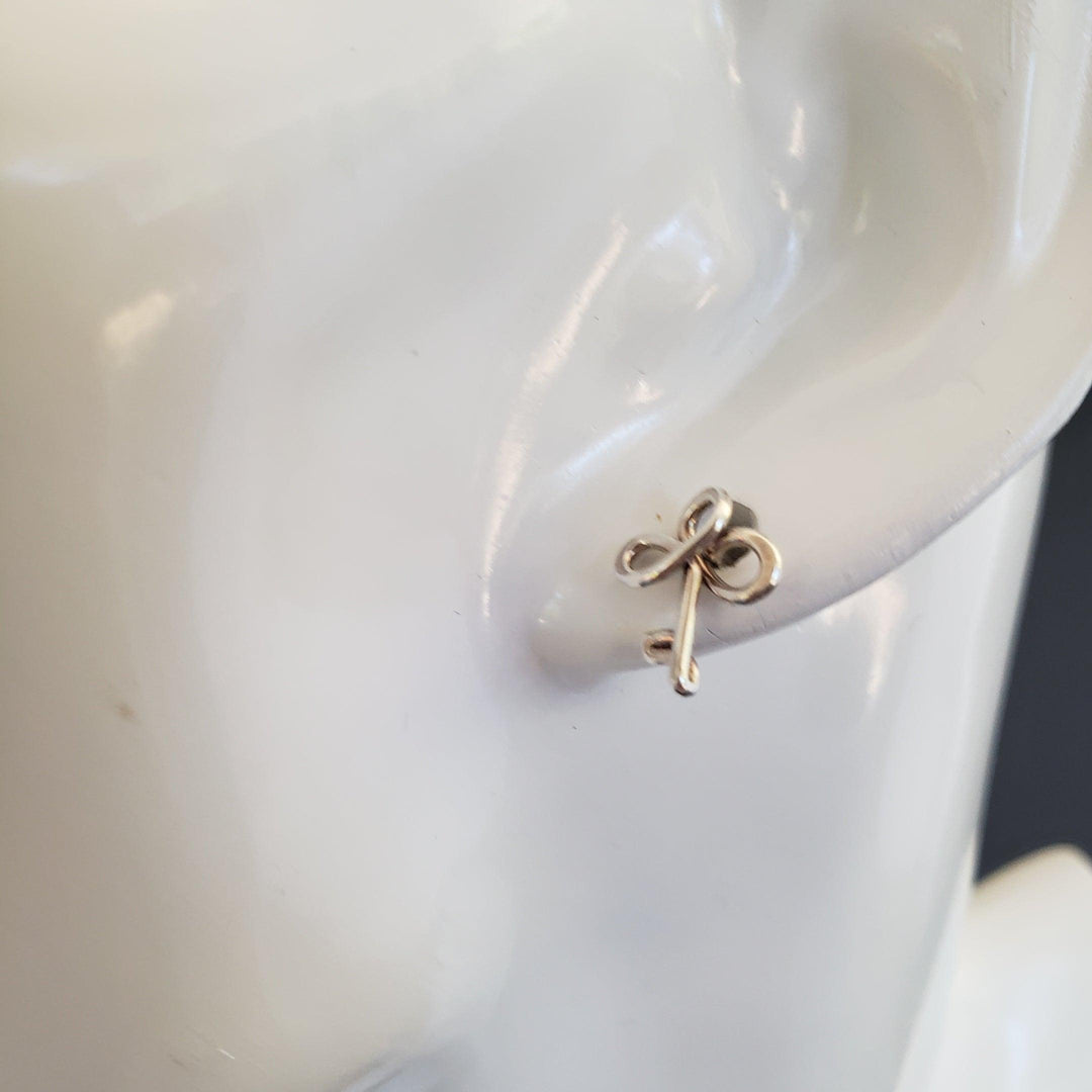 Minimalist silver key earrings - LB Designs