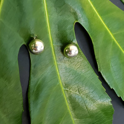 Minimalist silver ball earrings