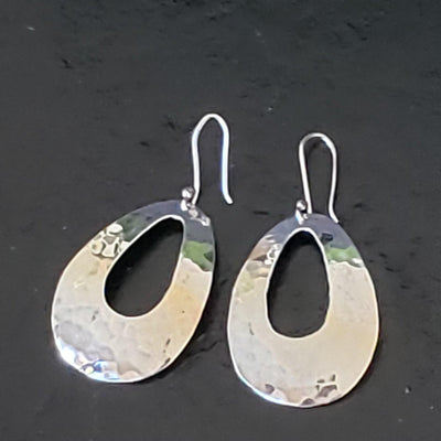 Large open tear drop hoops