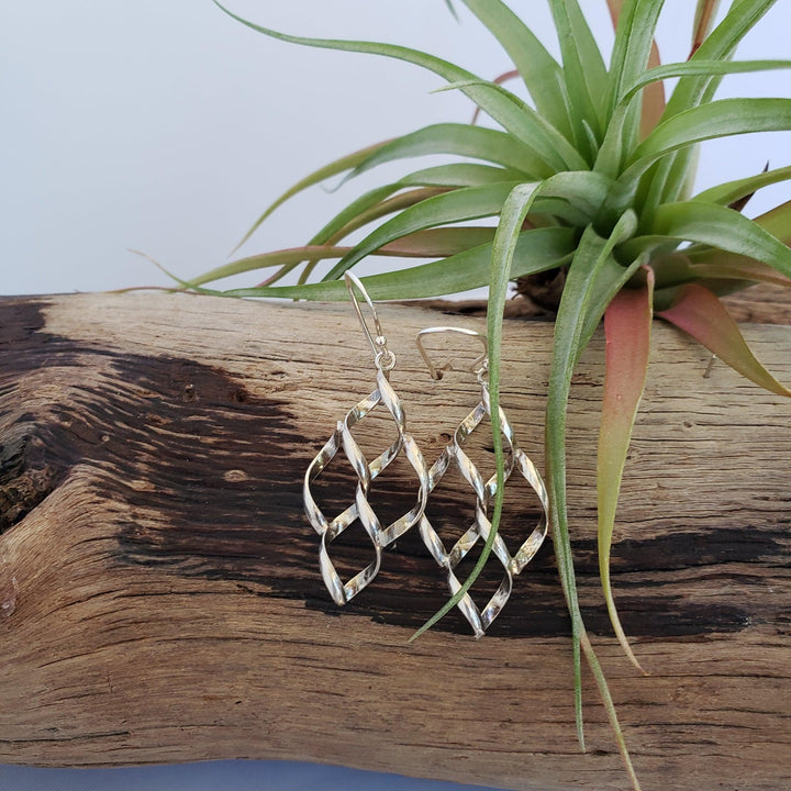 Silver lattice earrings - LB Designs