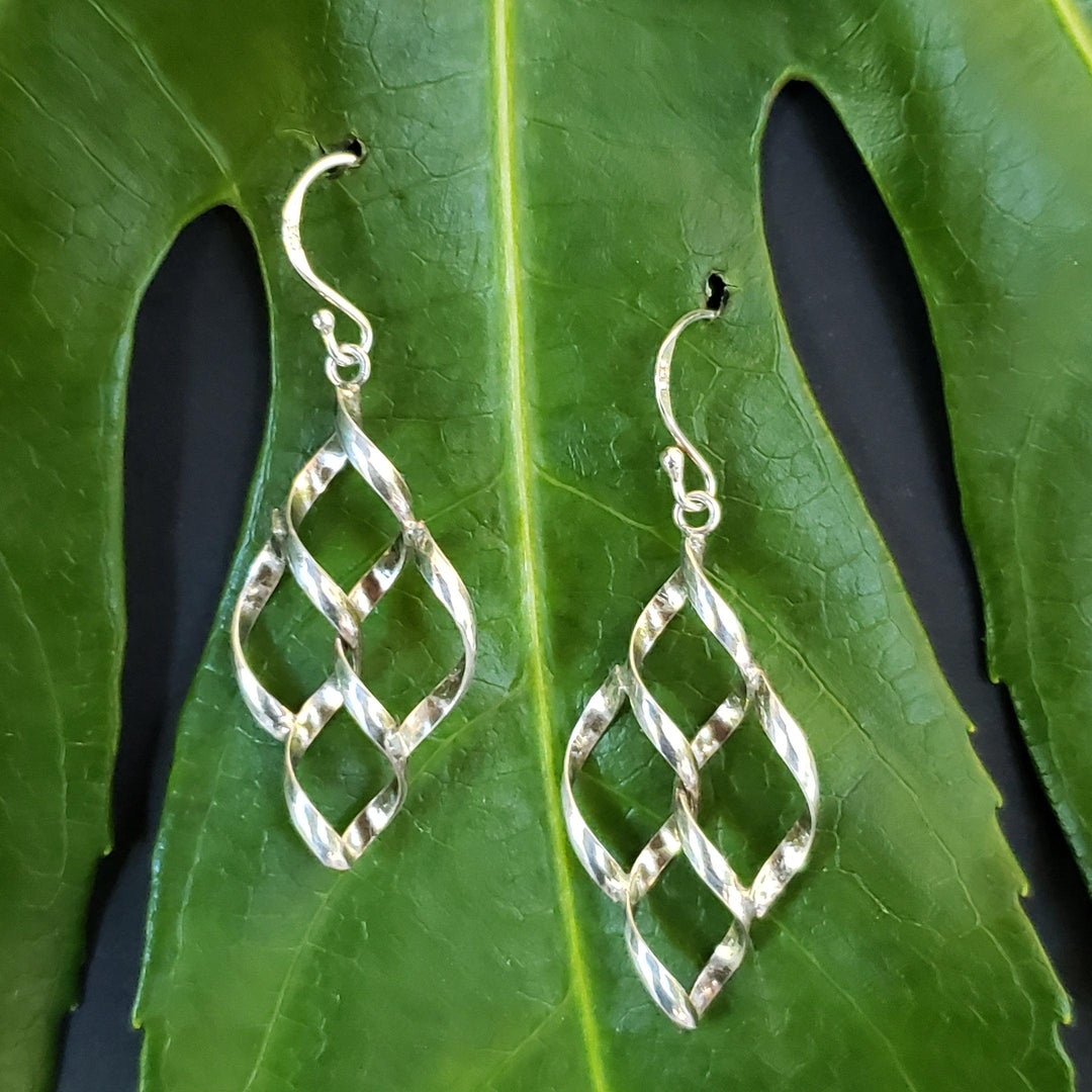 Silver lattice earrings - LB Designs
