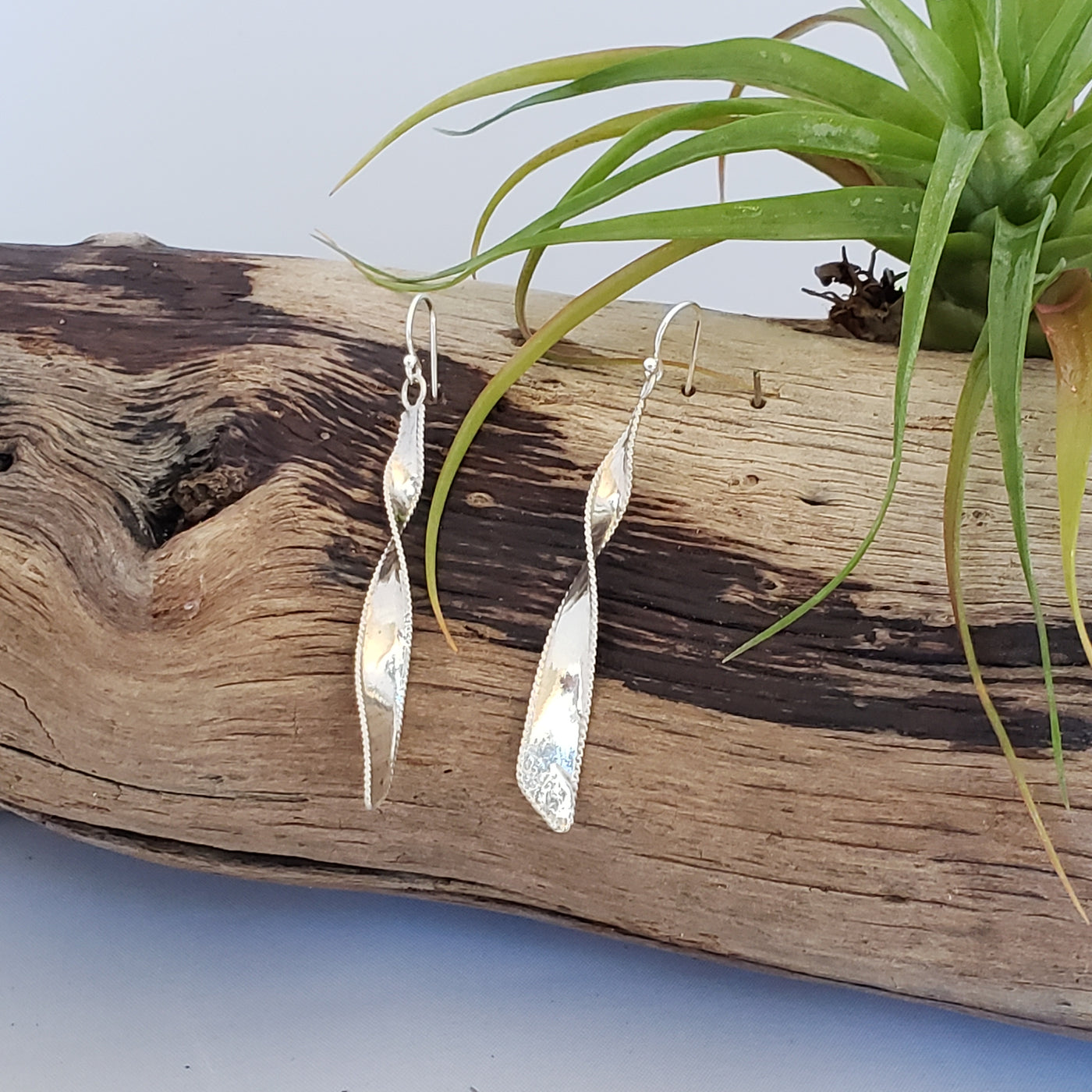 Silver twist earrings