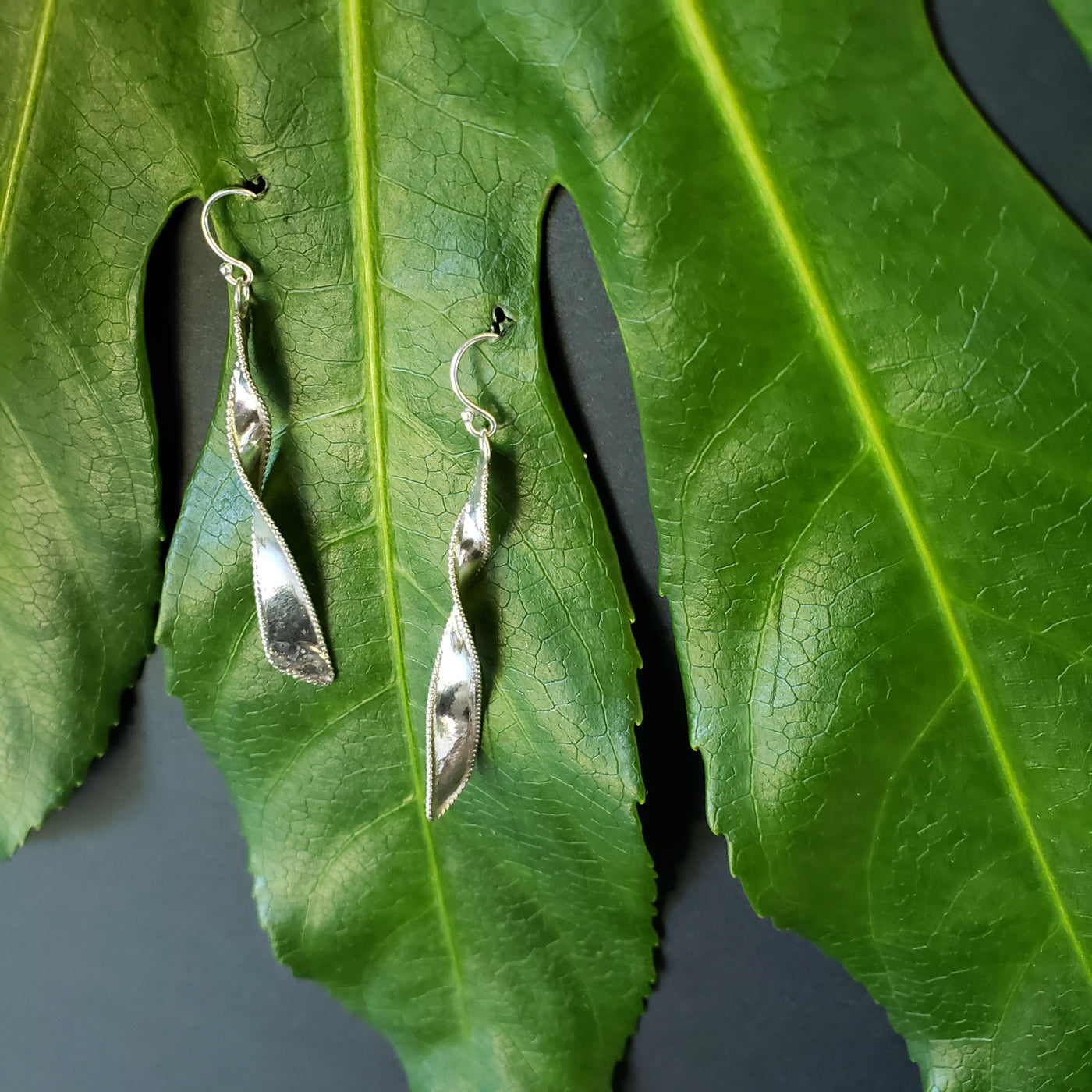 Silver twist earrings