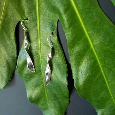Silver twist earrings
