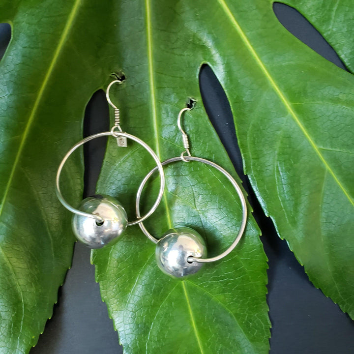Orbit ball silver earrings - LB Designs