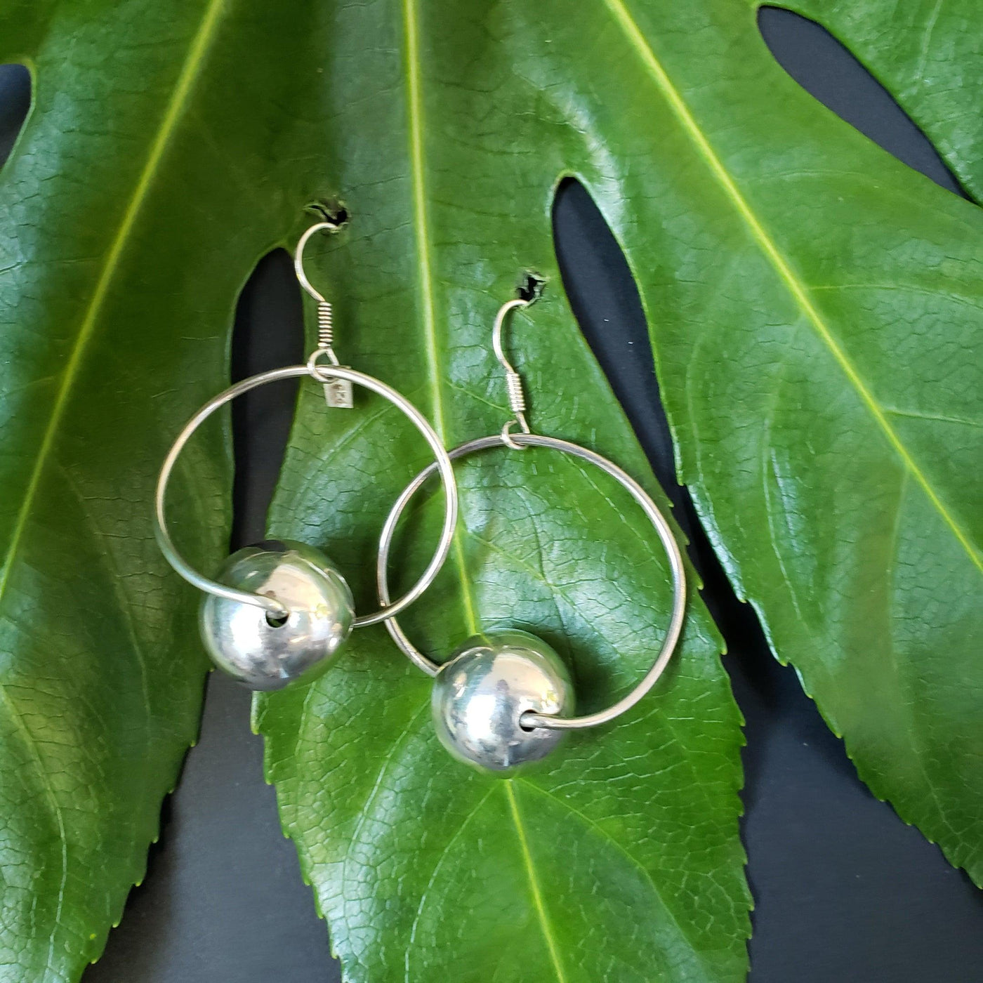 Orbit ball silver earrings