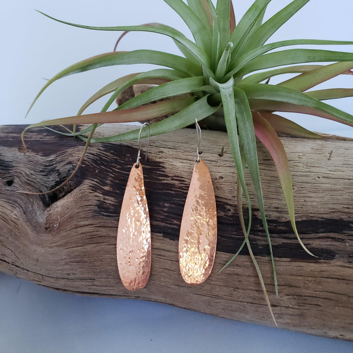 Hammered Copper Earrings - LB Designs