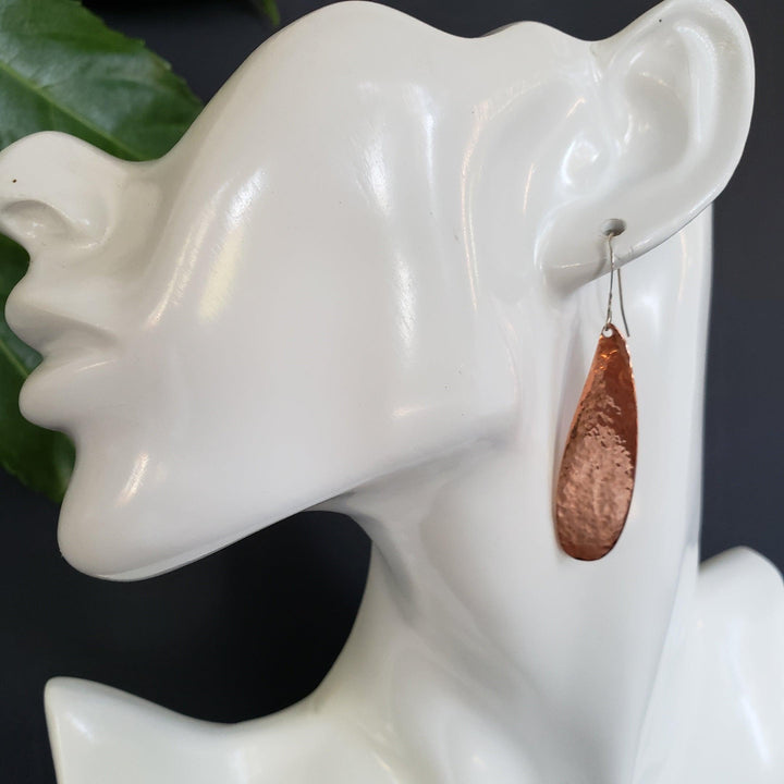 Hammered Copper Earrings - LB Designs