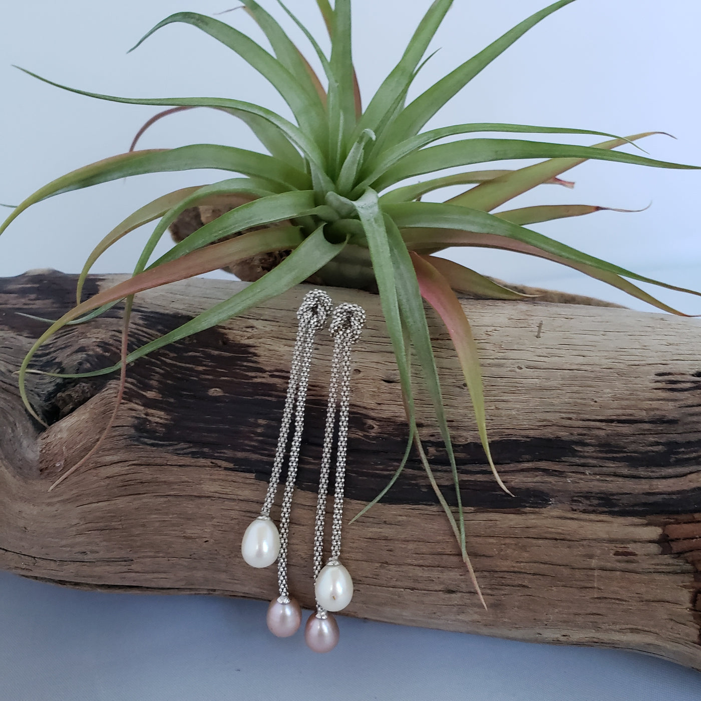 Pearl Braid dangle earrings