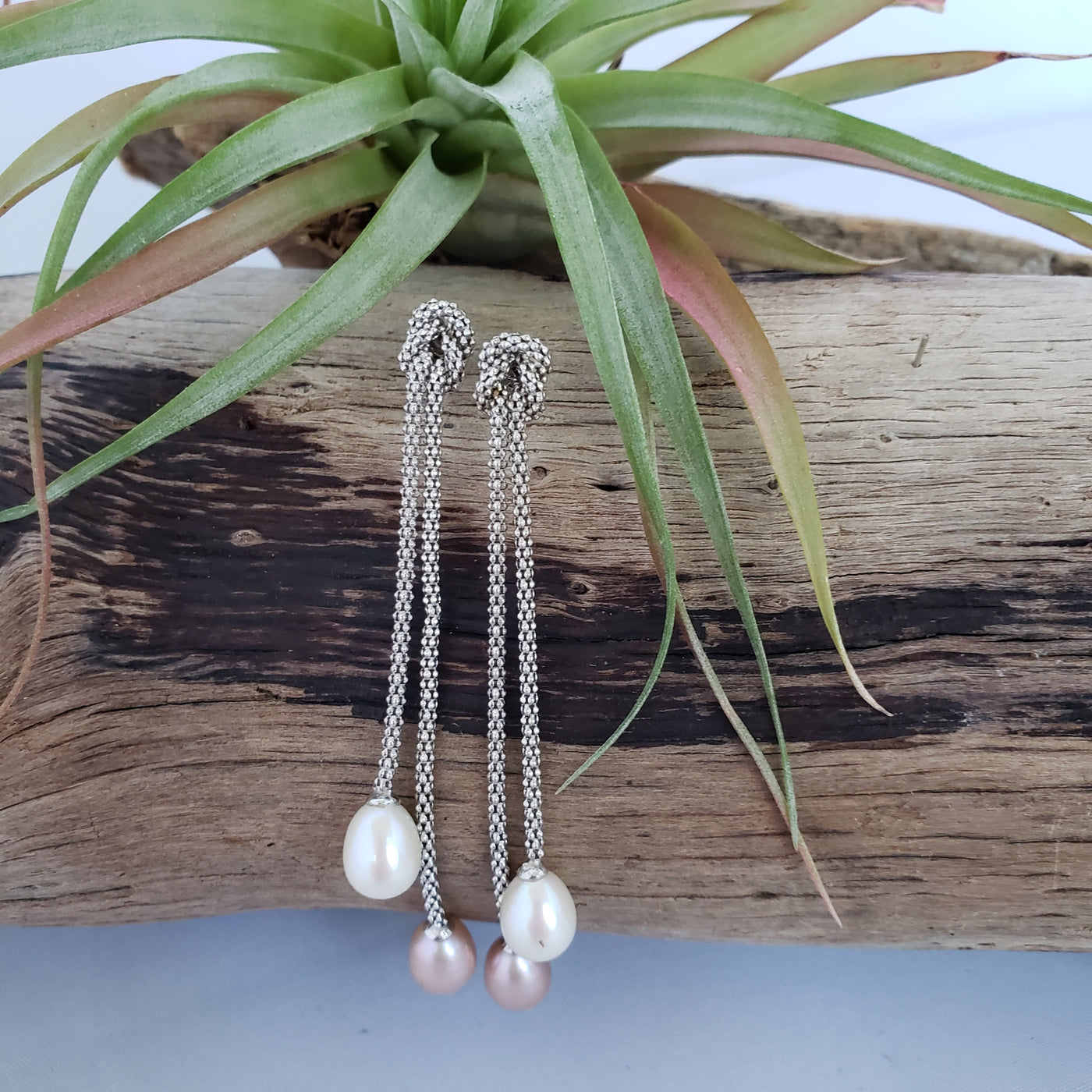 Pearl Braid dangle earrings