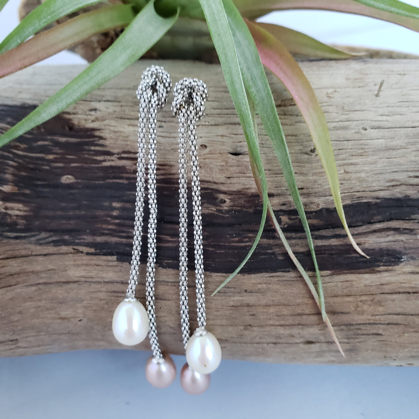 Pearl Braid dangle earrings