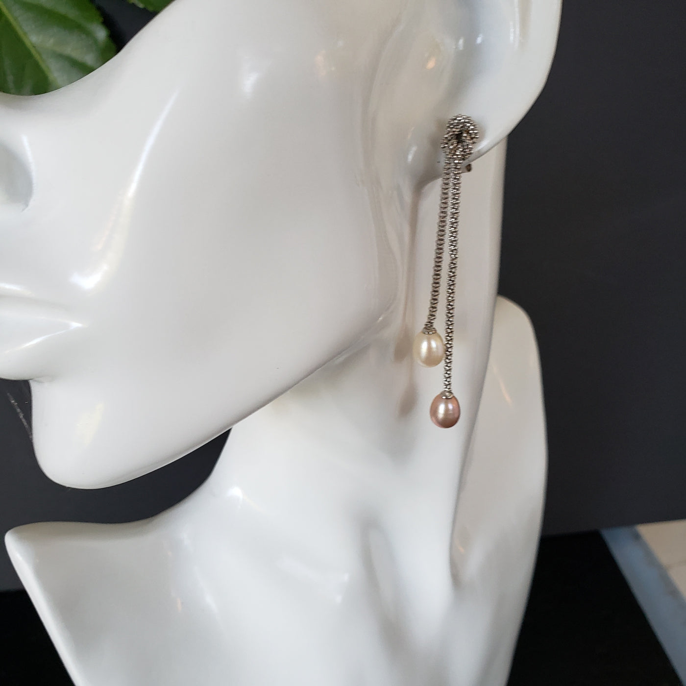 Pearl Braid dangle earrings