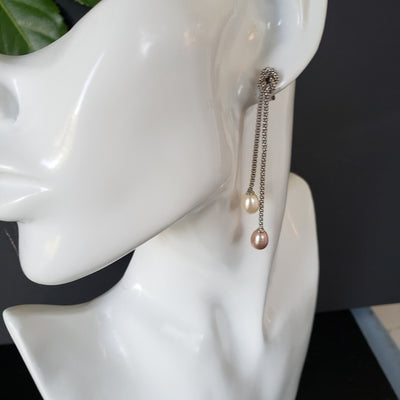 Pearl Braid dangle earrings