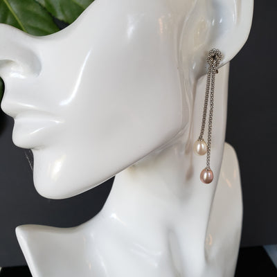 Pearl Braid dangle earrings