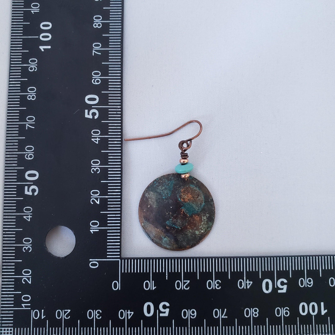 Copper Patina and Turquoise Earrings