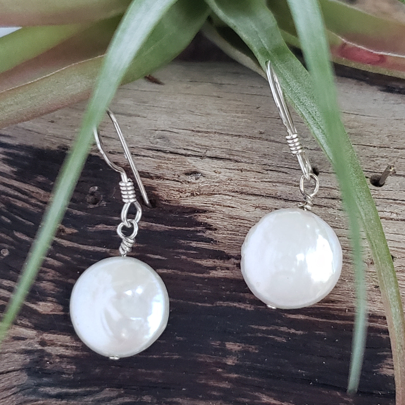 Coin pearl Drop Earrings