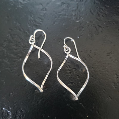 Sterling silver open Twist Earrings