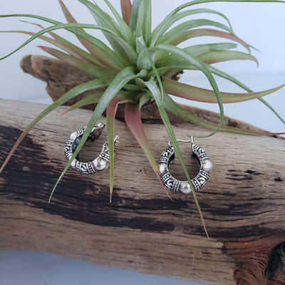 Sterling silver scroll hoops
