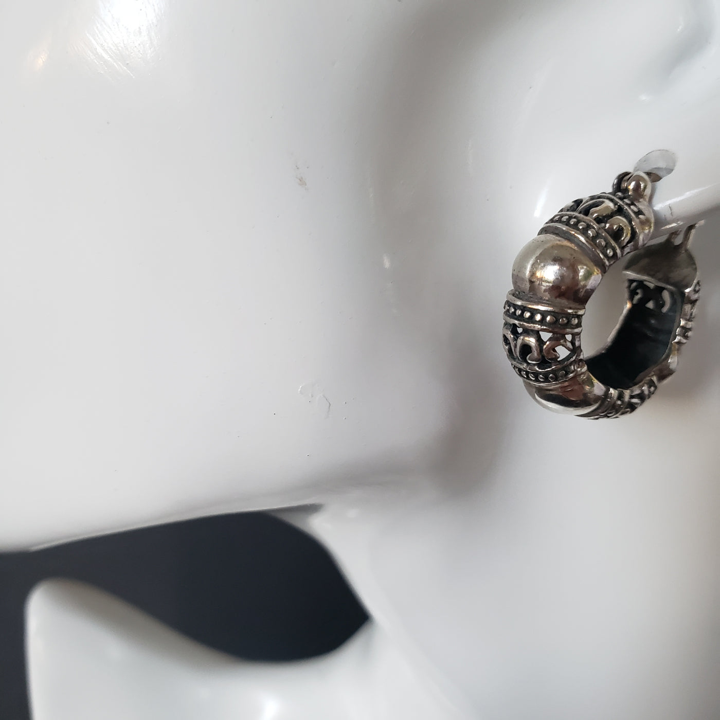 Sterling silver scroll hoops
