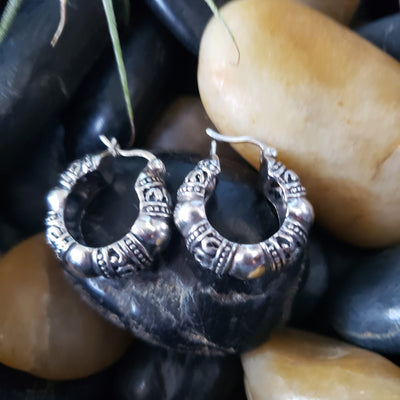 Sterling silver scroll hoops