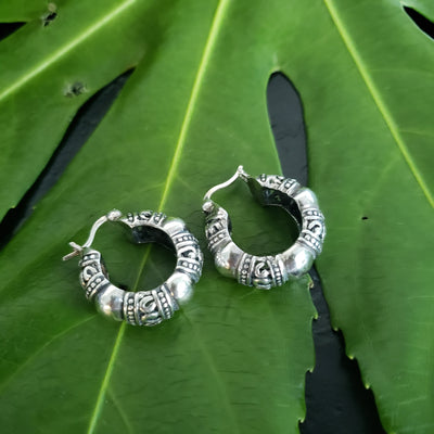 Sterling silver scroll hoops