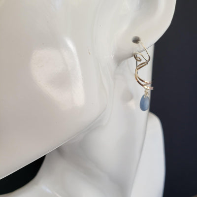 Chalcedony spiral earrings