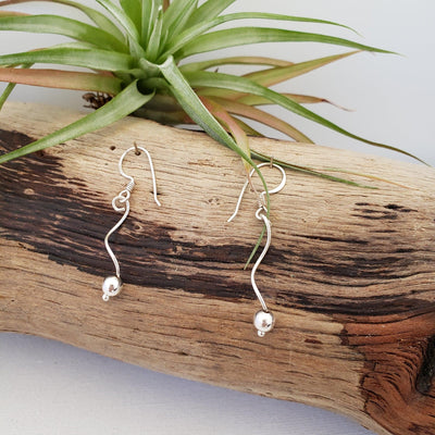 Silver squiggle earrings