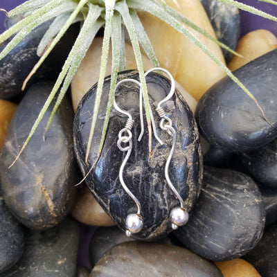 Silver squiggle earrings