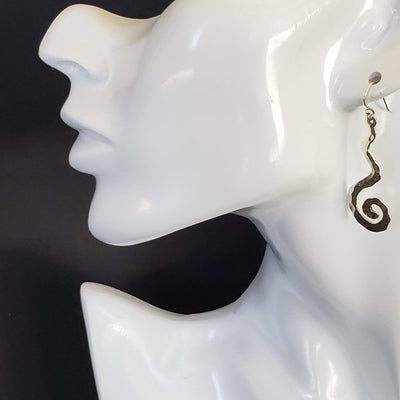 Hammered spiral earrings