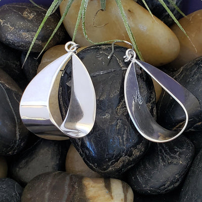 Large silver overlap hoops