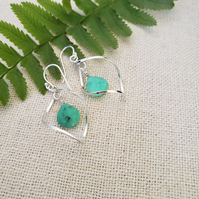 Chrysoprase twist earrings