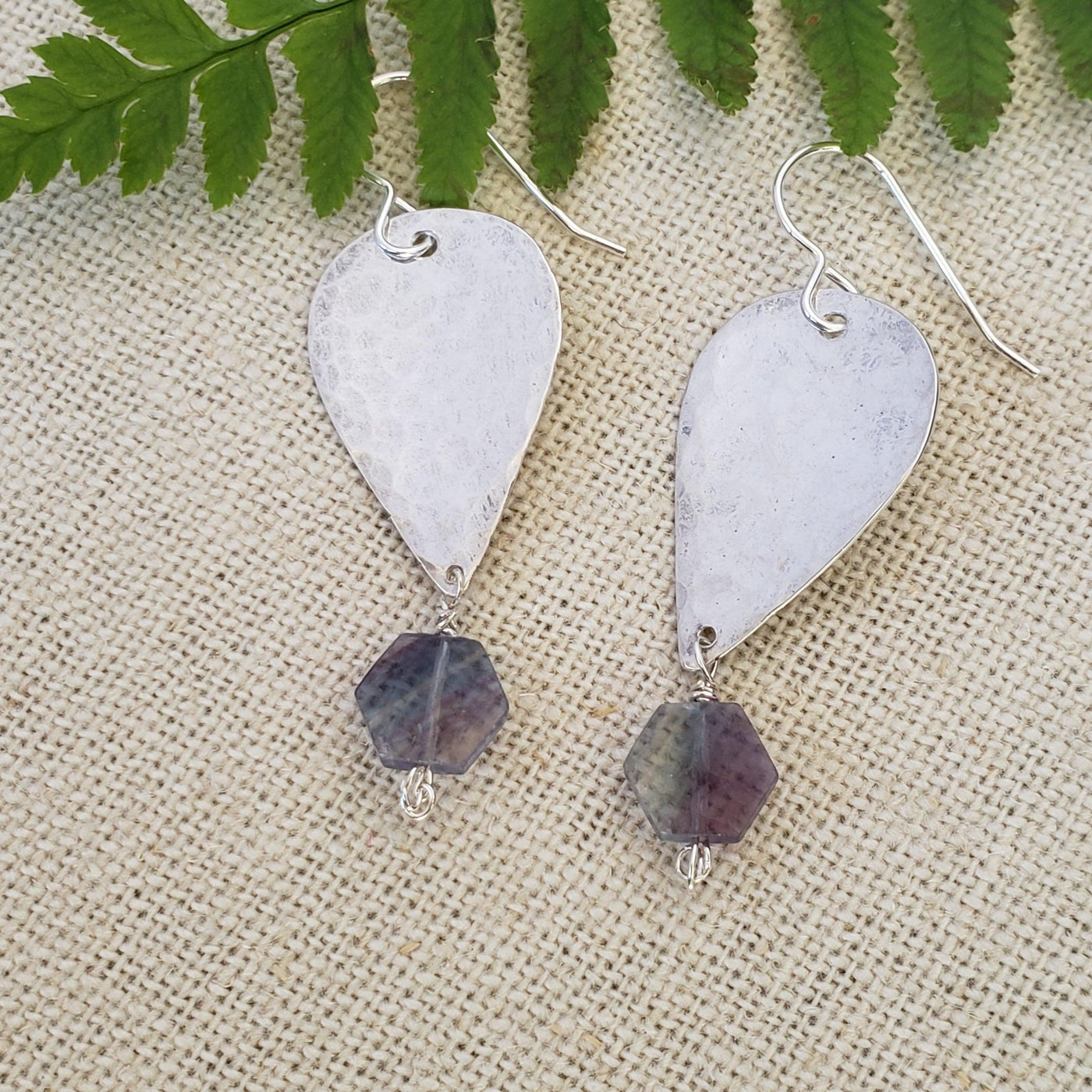 Fluorite teardrop earrings