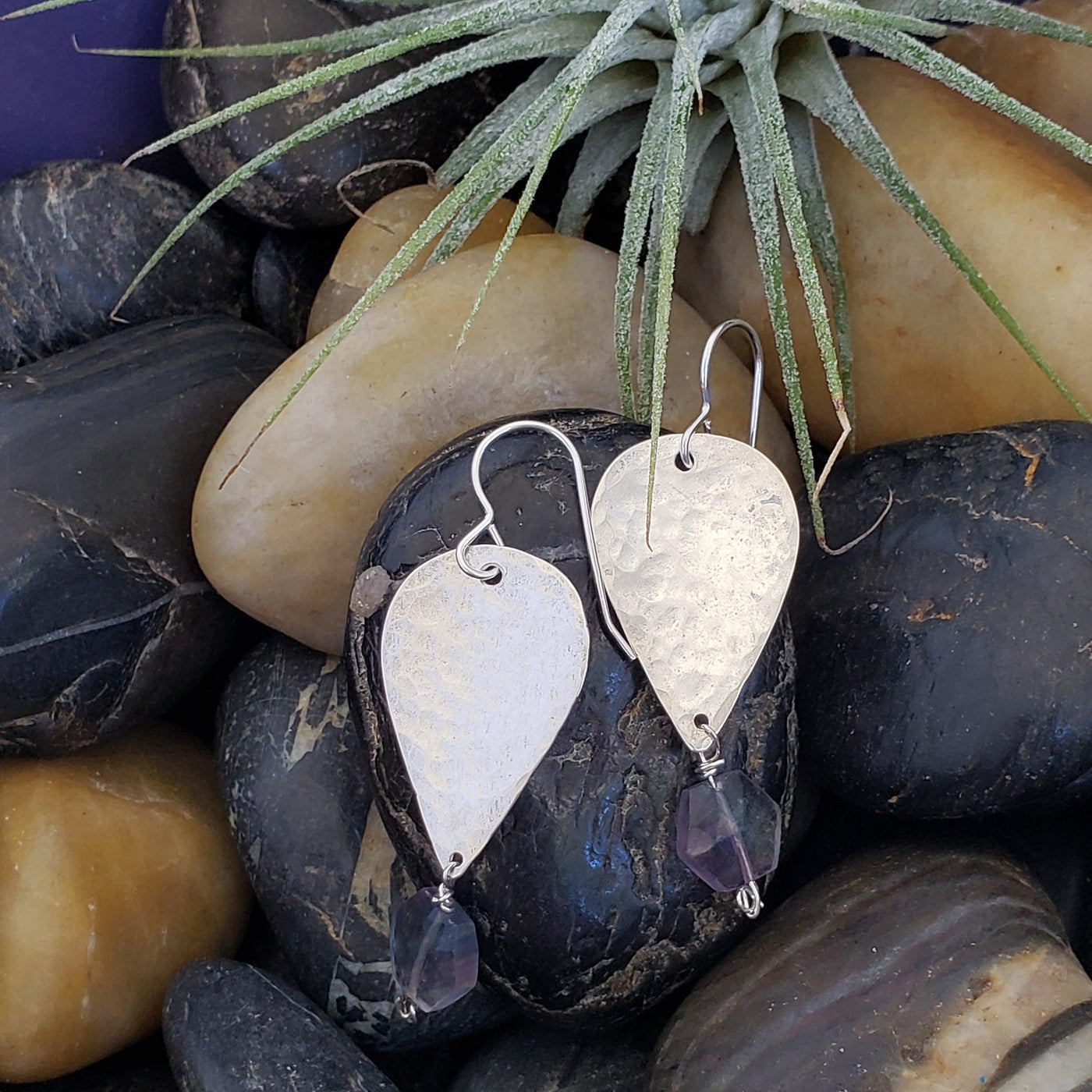 Fluorite teardrop earrings