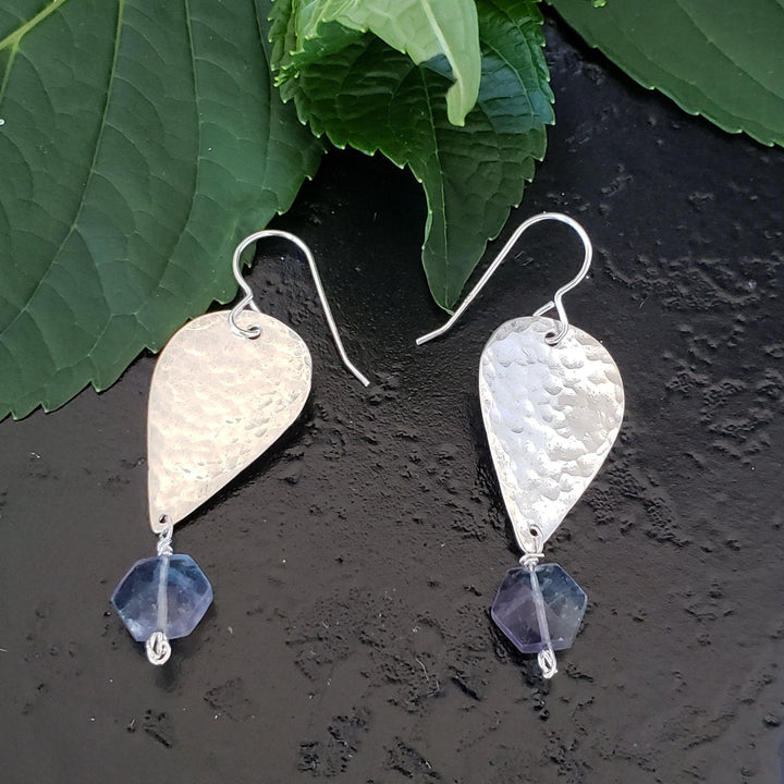 Fluorite teardrop earrings - LB Designs
