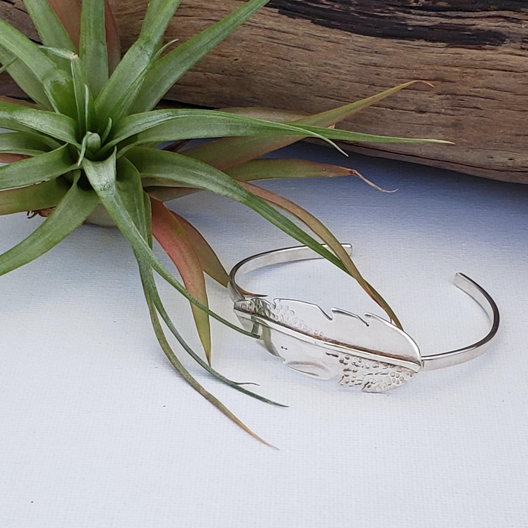 Sterling silver feather cuff - LB Designs
