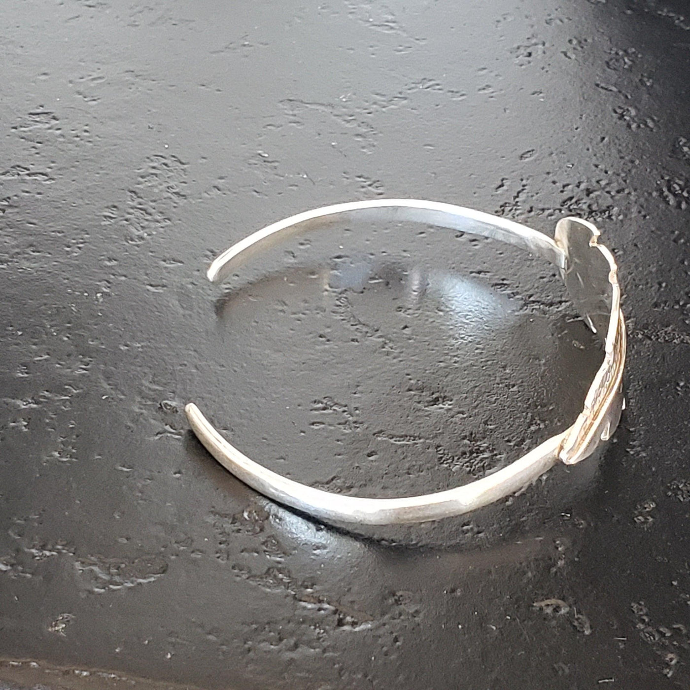 Sterling silver feather cuff