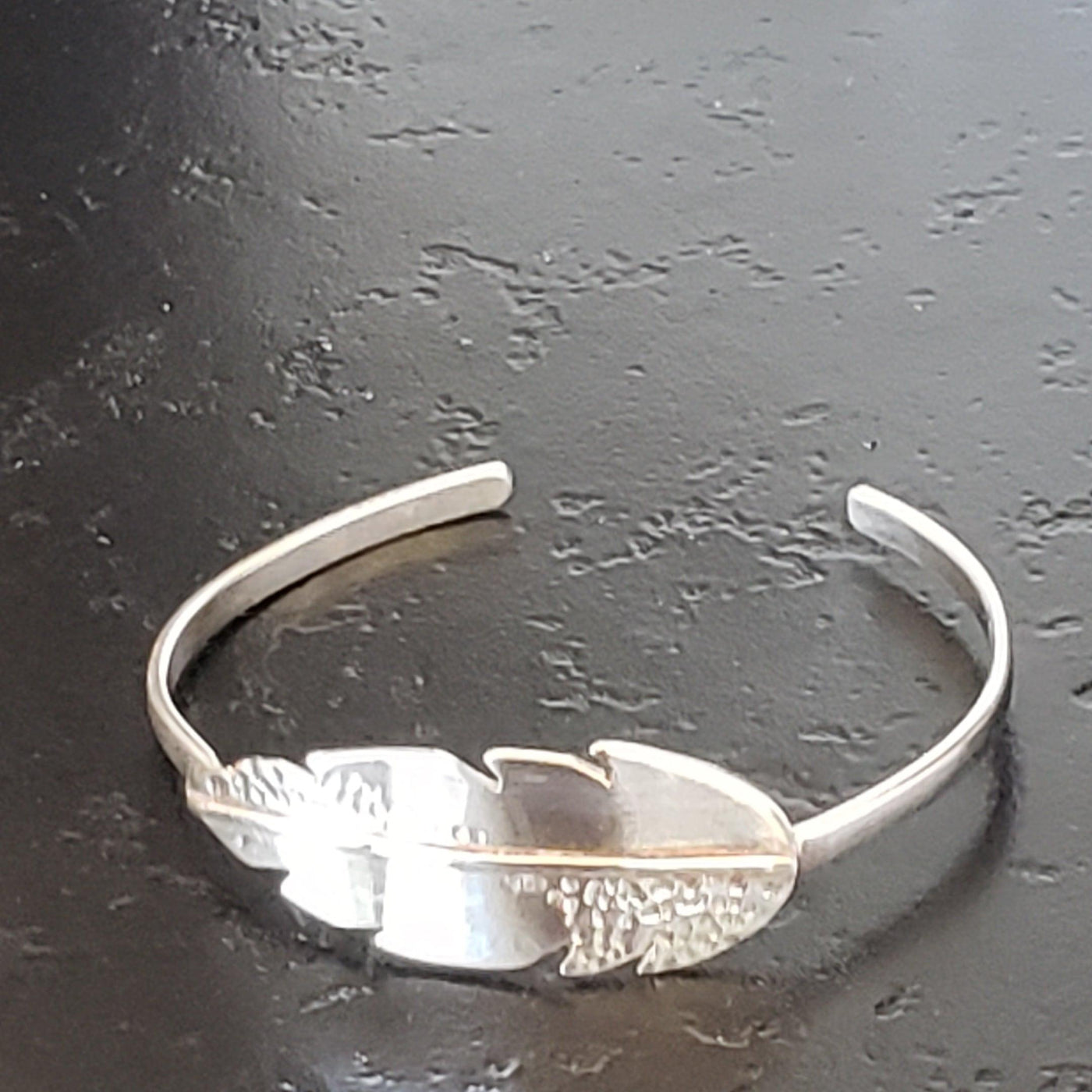 Sterling silver feather cuff