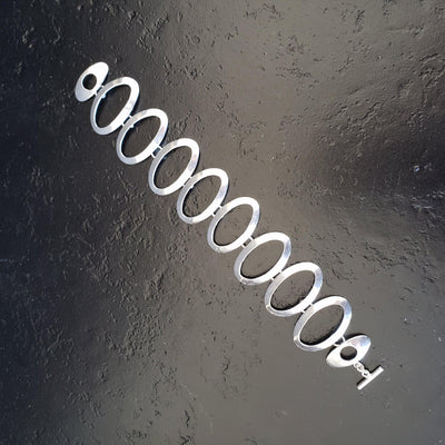 Multi oval link  silver bracelet