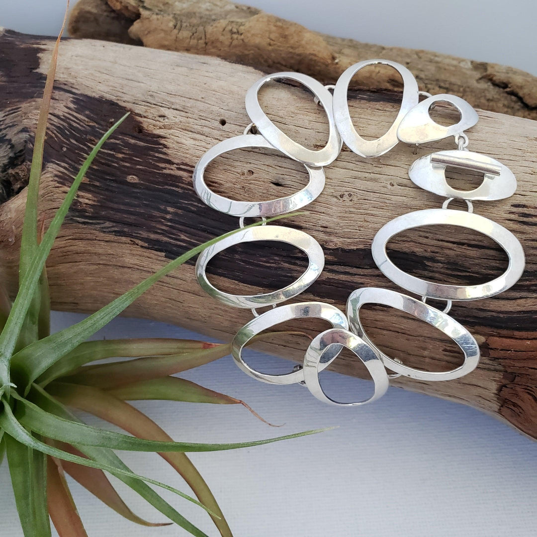 Multi oval link silver bracelet - LB Designs