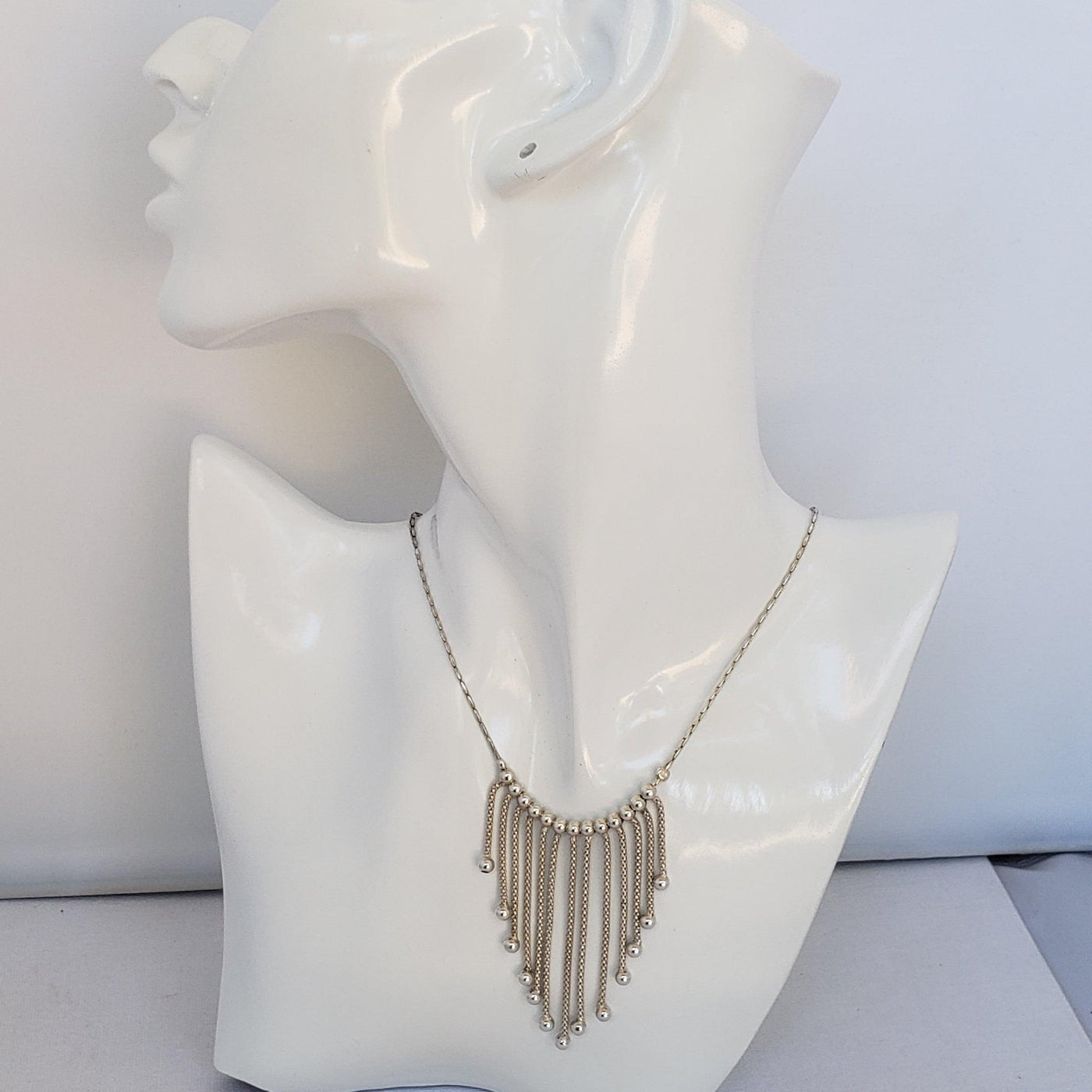 Sterling silver bib necklace