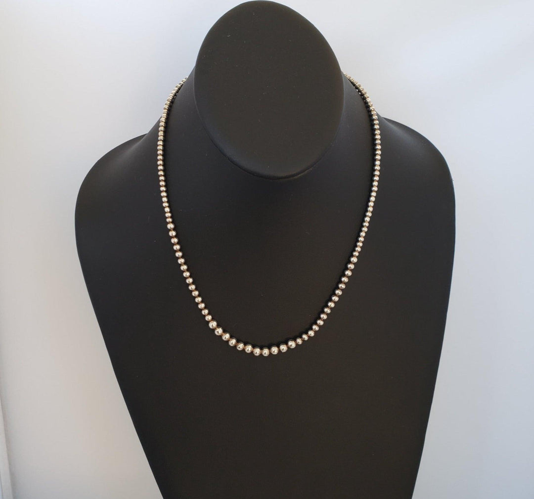 Graduated silver bead necklace - LB Designs