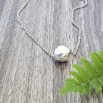 Silver ball necklace