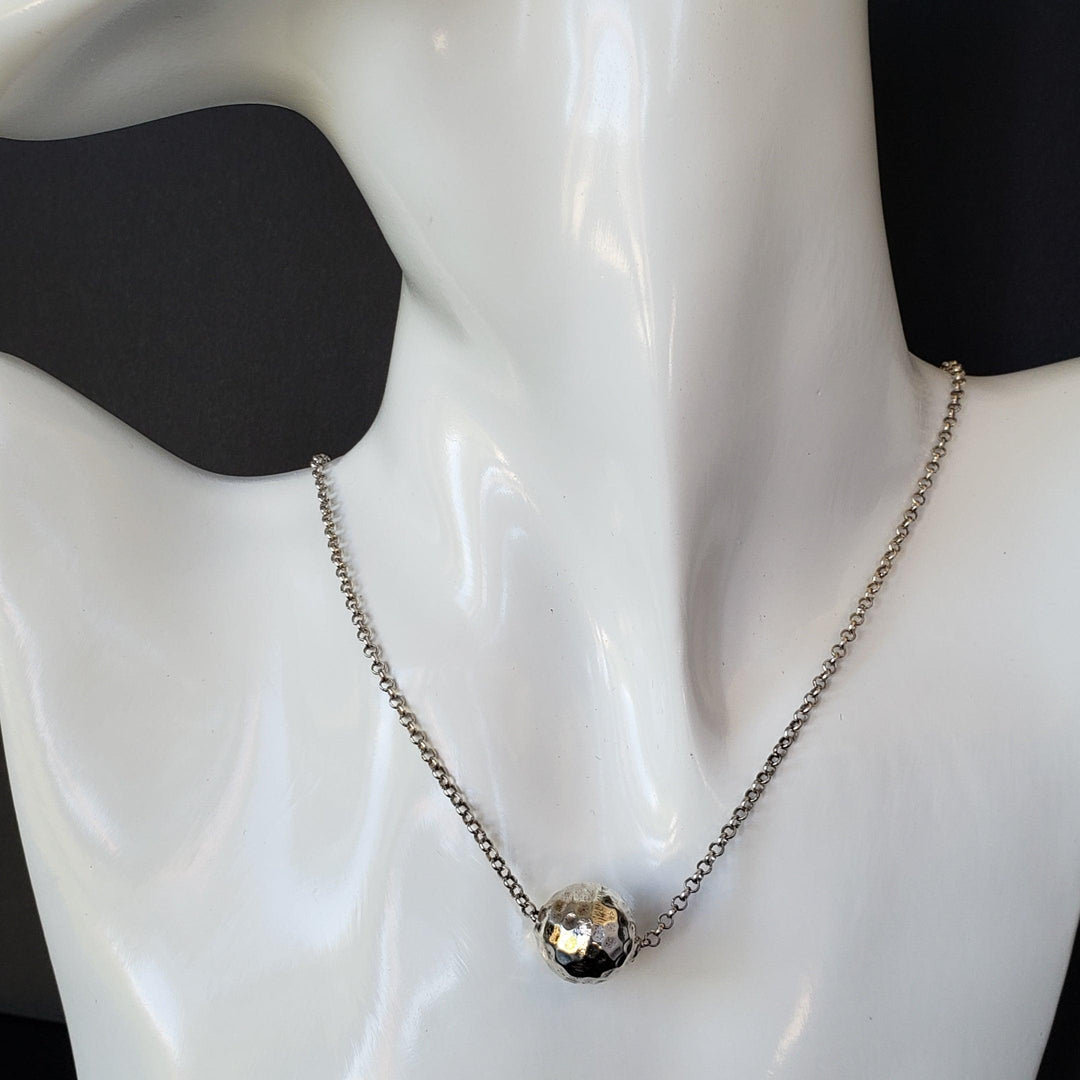 Silver ball necklace - LB Designs