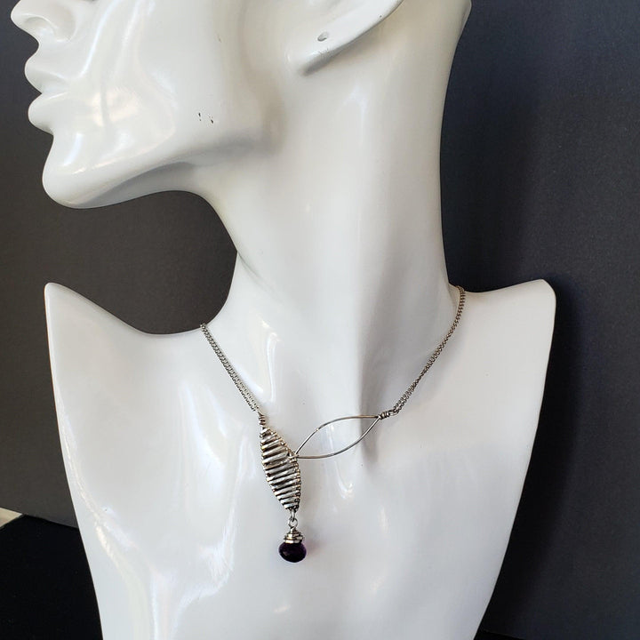 Amethyst pendant necklace - LB Designs